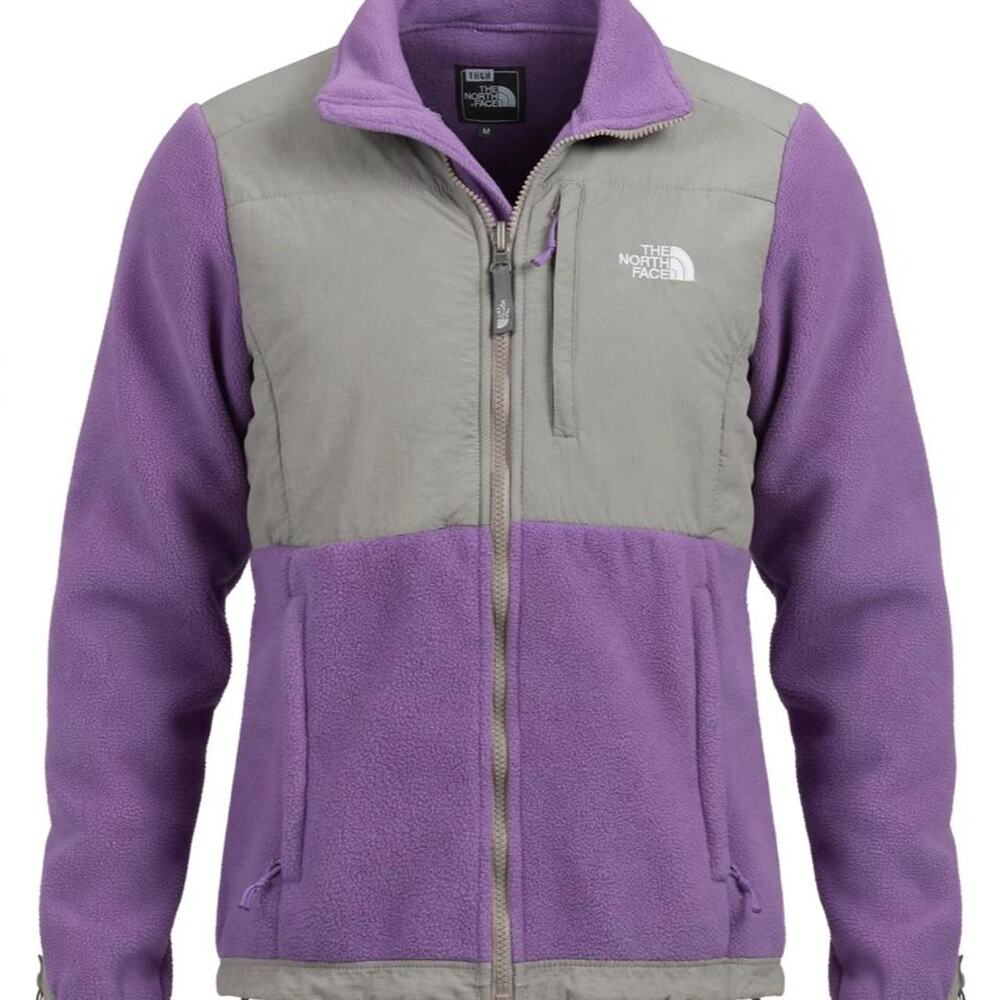 The North Face Fleece Jacket Womens M Purple Gray Denali Full Zip